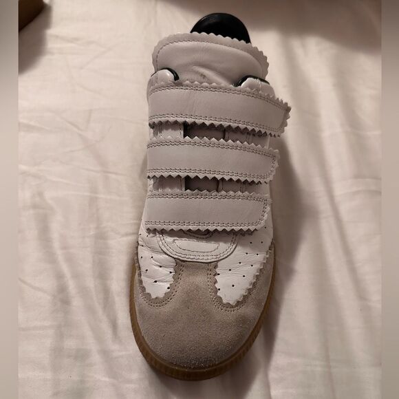 Isabel Marant Beth Perforated Leather Grip-Strap Sneakers - Picture 6 of 10
